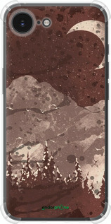 Силикон с усиленными углами чехол С изображением лунного пейзажа в ночном лесу для Apple iPhone 16e - 6546sp-3971 изображение 