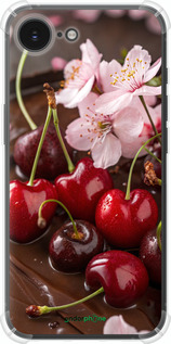 Силикон с усиленными углами чехол Вишня в шоколаде для Apple iPhone SE 4 - 6698sp-3652 изображение 
