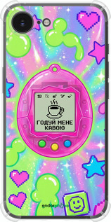 Силіконовий протиударний с посиленими кутами чехол Y2K Aesthetic Retro Pet: Годуй мене кавою для Apple iPhone SE 4 - 6784sp-3652 изображение 