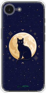 Силикон с усиленными углами чехол 'Cute Cat Celestial/Witchy' для iPhone SE 4 изображение 3