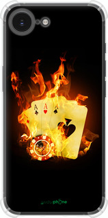Силикон с усиленными углами чехол Горящие карты для Apple iPhone 16e - 839sp-3971 изображение 