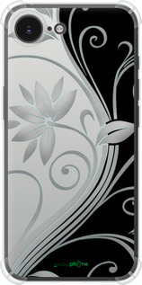 Силикон с усиленными углами чехол Цветы на чёрно-белом фоне для Apple iPhone SE 4 - 840sp-3652 изображение 
