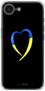 Силикон с усиленными углами чехол Жёлто-голубое сердце для Apple iPhone SE 4 - 885sp-3652 изображение 