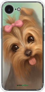 Силикон с усиленными углами чехол Нарисованный йоркширский терьер для Apple iPhone 16e - 928sp-3971 изображение 