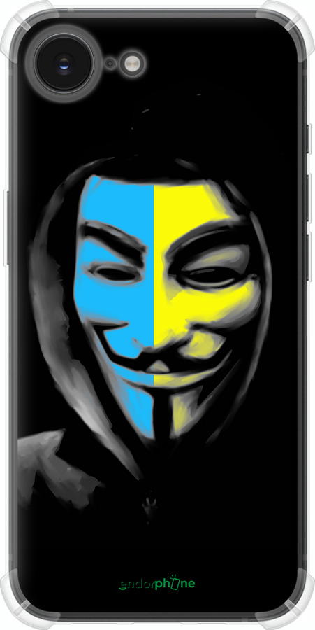 Силикон с усиленными углами чехол Украинский анонимус для Apple iPhone SE 4 - 1062sp-3652 изображение 