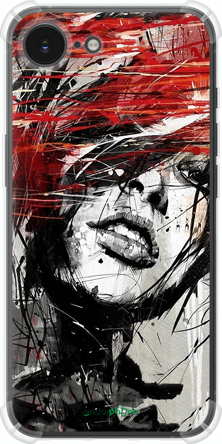 Силикон с усиленными углами чехол Лицо девушки для Apple iPhone 16e - 1162sp-3971 изображение 