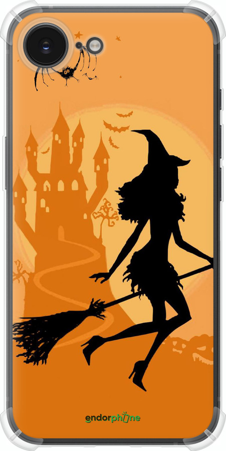 Силіконовий протиударний с посиленими кутами чехол Відьма на мітлі для Apple iPhone SE 4 - 1184sp-3652 изображение 