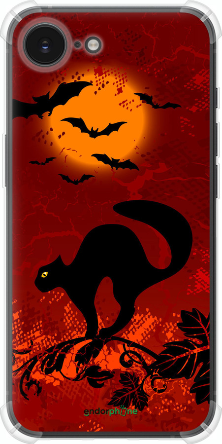 Силіконовий протиударний с посиленими кутами чехол Чорна кішка під місяцем для Apple iPhone SE 4 - 1190sp-3652 изображение 