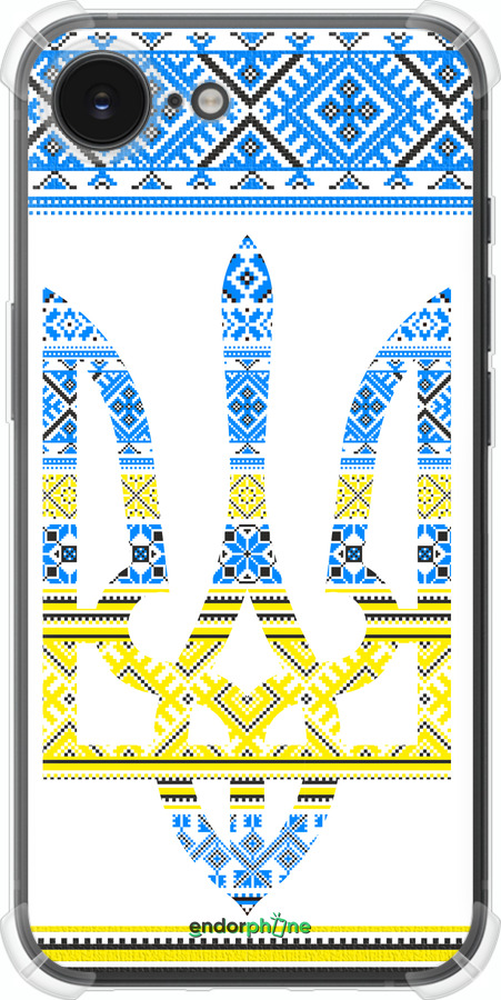 Силикон с усиленными углами чехол Герб - вышиванка желто-голубая для Apple iPhone 16e - 1197sp-3971 изображение 