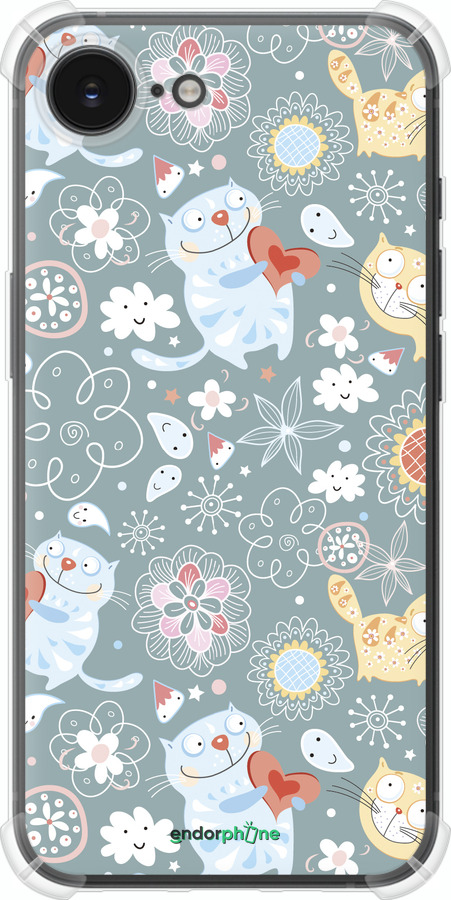 Силикон с усиленными углами чехол Котята v3 для Apple iPhone SE 4 - 1223sp-3652 изображение 