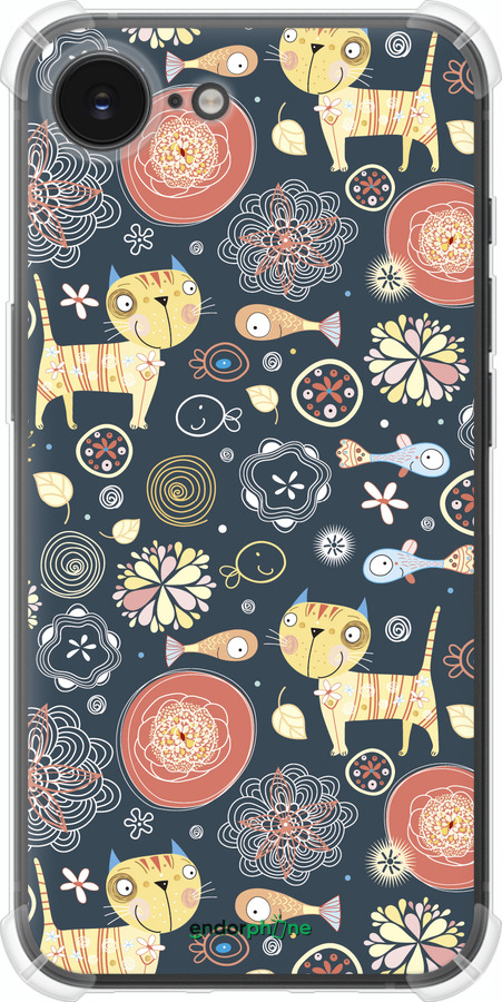 Силикон с усиленными углами чехол Котята v4 для Apple iPhone 16e - 1224sp-3971 изображение 