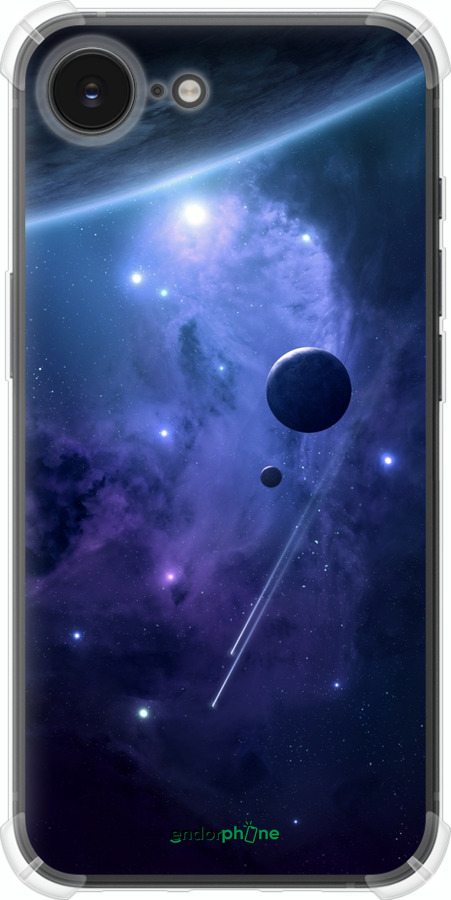 Силіконовий протиударний с посиленими кутами чехол Планети в синьому космосі для Apple iPhone 16e - 171sp-3971 изображение 
