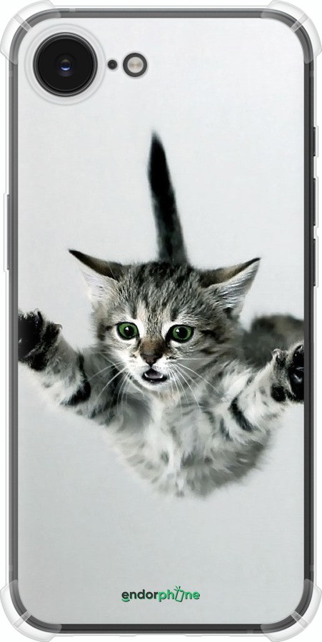 Силикон с усиленными углами чехол Летящий котёнок для Apple iPhone SE 4 - 2322sp-3652 изображение 