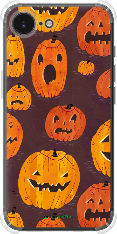 Силикон с усиленными углами чехол Тыквы на Хеллоуин для Apple iPhone 16e - 233sp-3971 изображение 