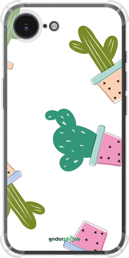 Силикон с усиленными углами чехол Кактусы в горшочках для Apple iPhone 16e - 3968sp-3971 изображение 