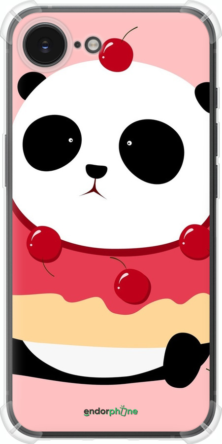 Силикон с усиленными углами чехол Панда с пончиком для Apple iPhone 16e - 3991sp-3971 изображение 
