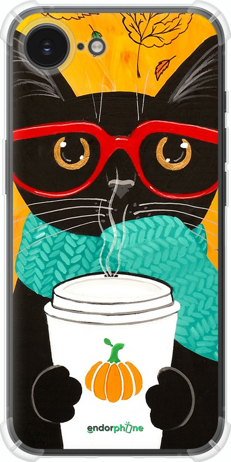 Силикон с усиленными углами чехол Осенний кот для Apple iPhone SE 4 - 4026sp-3652 изображение 