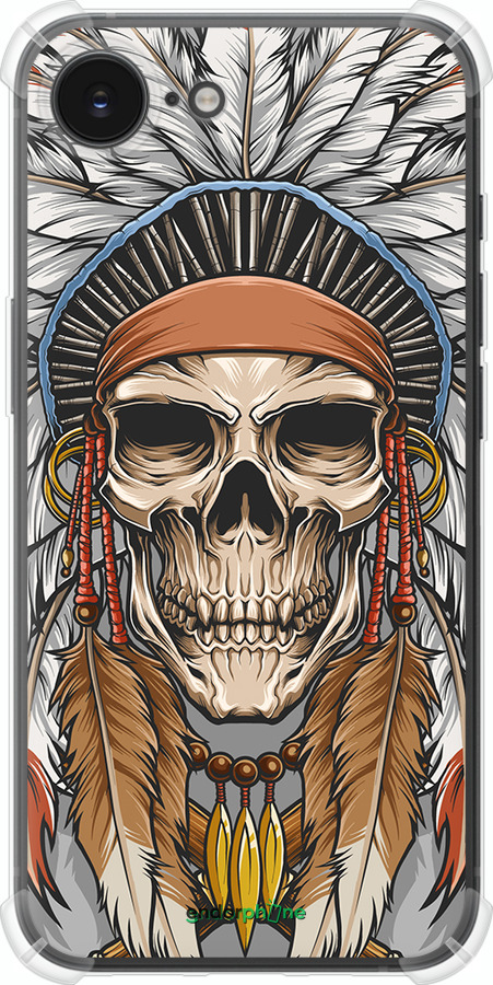 Силикон с усиленными углами чехол Череп индейца для Apple iPhone SE 4 - 4032sp-3652 изображение 