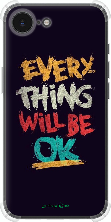 Силикон с усиленными углами чехол Все будет хорошо для Apple iPhone 16e - 4068sp-3971 изображение 