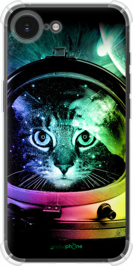 Силіконовий протиударний с посиленими кутами чехол Кіт-астронавт для Apple iPhone SE 4 - 4154sp-3652 изображение 