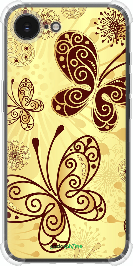 Силикон с усиленными углами чехол Красивые бабочки для Apple iPhone 16e - 4170sp-3971 изображение 