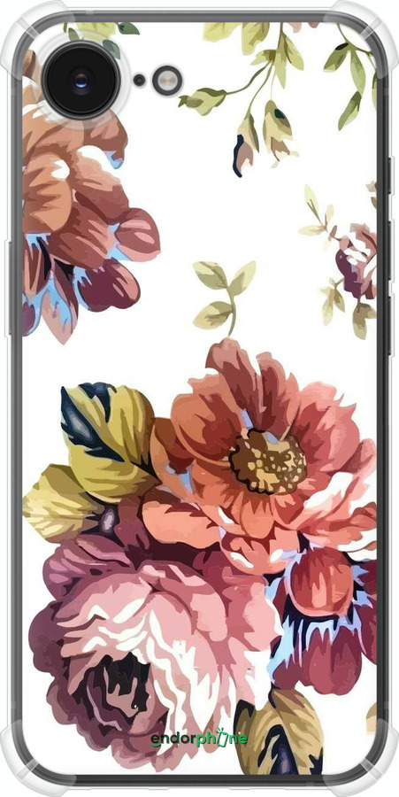 Силикон с усиленными углами чехол Vintage flowers для Apple iPhone 16e - 4333sp-3971 изображение 