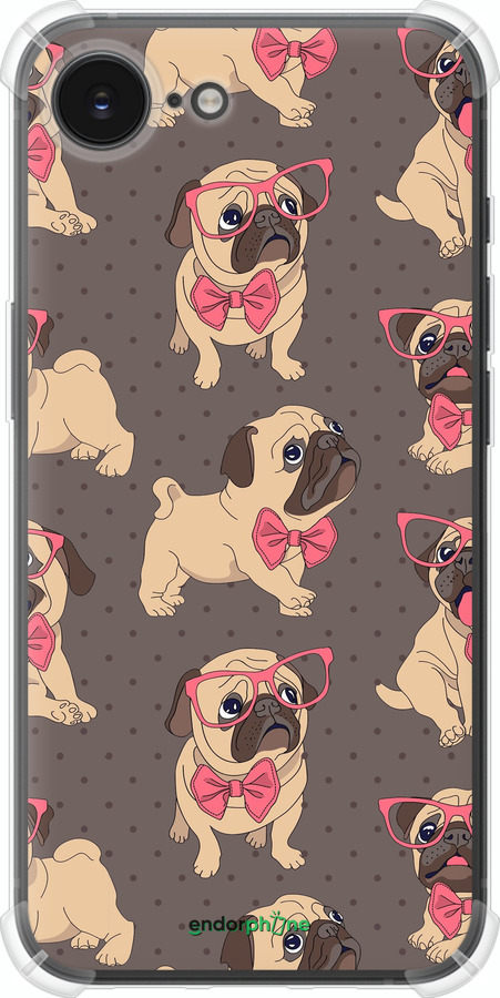 Силіконовий протиударний с посиленими кутами чехол мопсики 2 для Apple iPhone SE 4 - 4362sp-3652 изображение 