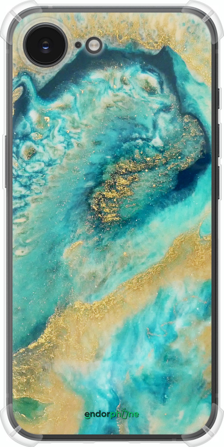 Силіконовий протиударний с посиленими кутами чехол Green marble для Apple iPhone SE 4 - 4365sp-3652 изображение 