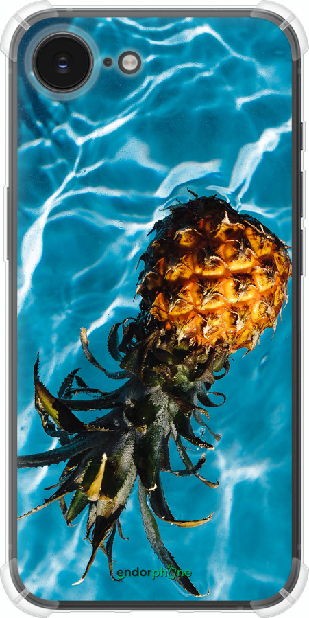 Силіконовий протиударний с посиленими кутами чехол Ананас на воді для Apple iPhone SE 4 - 4384sp-3652 изображение 
