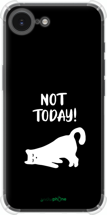 Силикон с усиленными углами чехол Уставший кот для Apple iPhone 16e - 4535sp-3971 изображение 