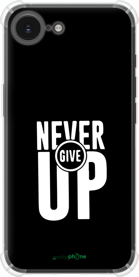 Силіконовий протиударний с посиленими кутами чехол Ніколи не здавайся для Apple iPhone SE 4 - 4572sp-3652 изображение 