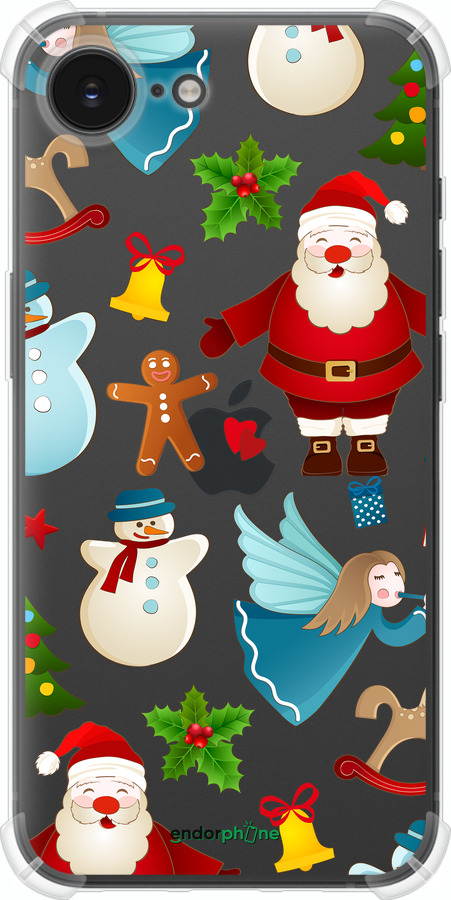 Силіконовий протиударний с посиленими кутами чехол Новорічний 1 для Apple iPhone SE 4 - 4614sp-3652 изображение 