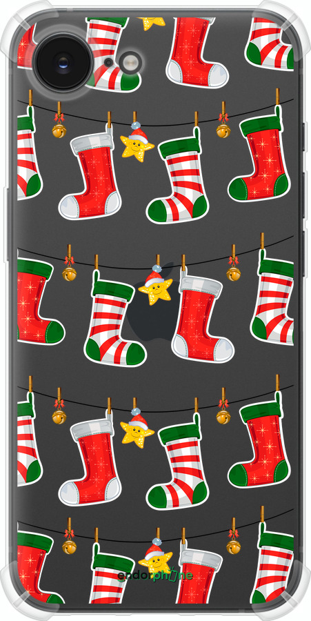 Силіконовий протиударний с посиленими кутами чехол Новорічний 9 для Apple iPhone SE 4 - 4622sp-3652 изображение 