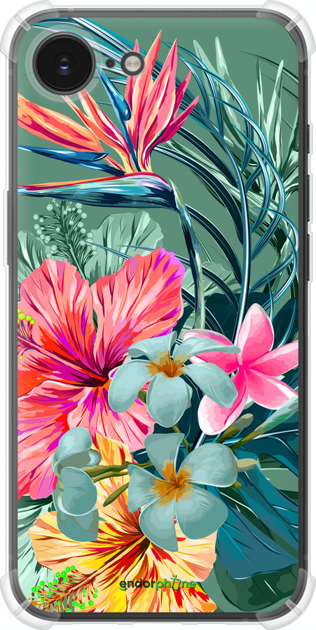 Силикон с усиленными углами чехол Тропические цветы v1 для Apple iPhone SE 4 - 4667sp-3652 изображение 