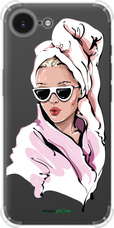 Силіконовий протиударний с посиленими кутами чехол Дівчина в окулярах 2 для Apple iPhone SE 4 - 4714sp-3652 изображение 