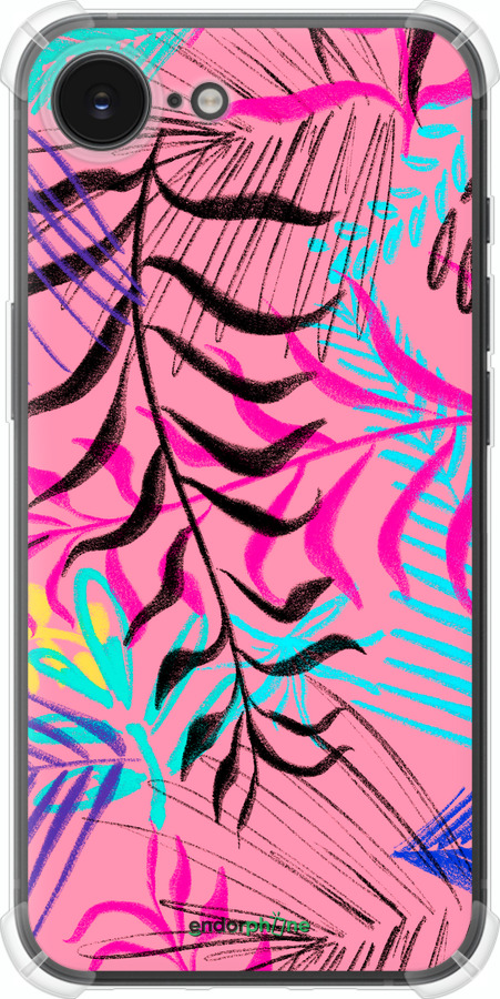 Силикон с усиленными углами чехол Растительный узор 2 для Apple iPhone 16e - 4740sp-3971 изображение 