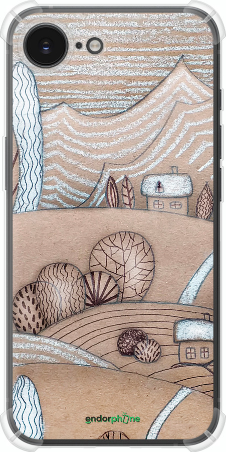 Силіконовий протиударний с посиленими кутами чехол Казкові пагорби для Apple iPhone SE 4 - 4749sp-3652 изображение 