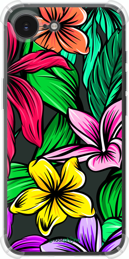 Силикон с усиленными углами чехол Тропические цветы 1 для Apple iPhone SE 4 - 4753sp-3652 изображение 