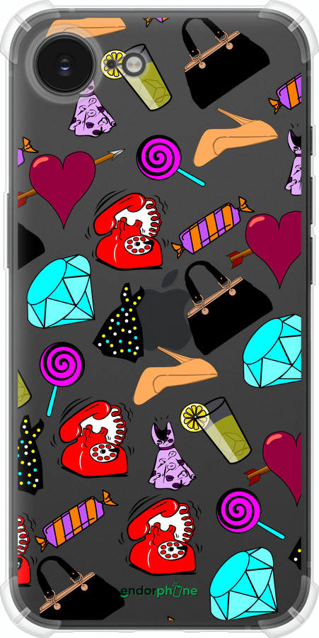 Силикон с усиленными углами чехол stickers для Apple iPhone SE 4 - 4757sp-3652 изображение 