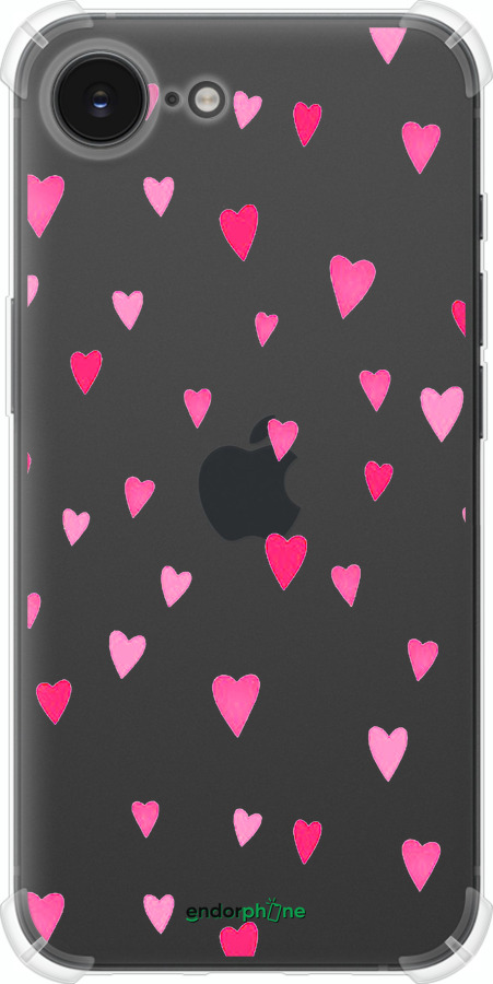 Силикон с усиленными углами чехол Сердечки 2 для Apple iPhone SE 4 - 4763sp-3652 изображение 