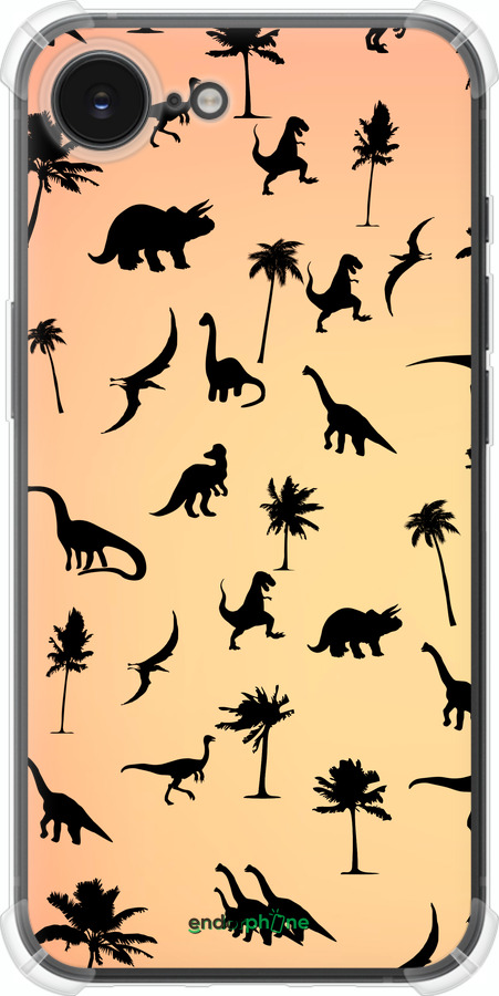 Силіконовий протиударний с посиленими кутами чехол Динозаврики 1 для Apple iPhone SE 4 - 4772sp-3652 изображение 