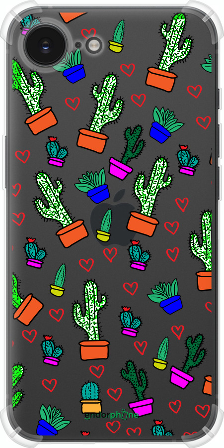 Силикон с усиленными углами чехол Кактусы 4 для Apple iPhone SE 4 - 4856sp-3652 изображение 