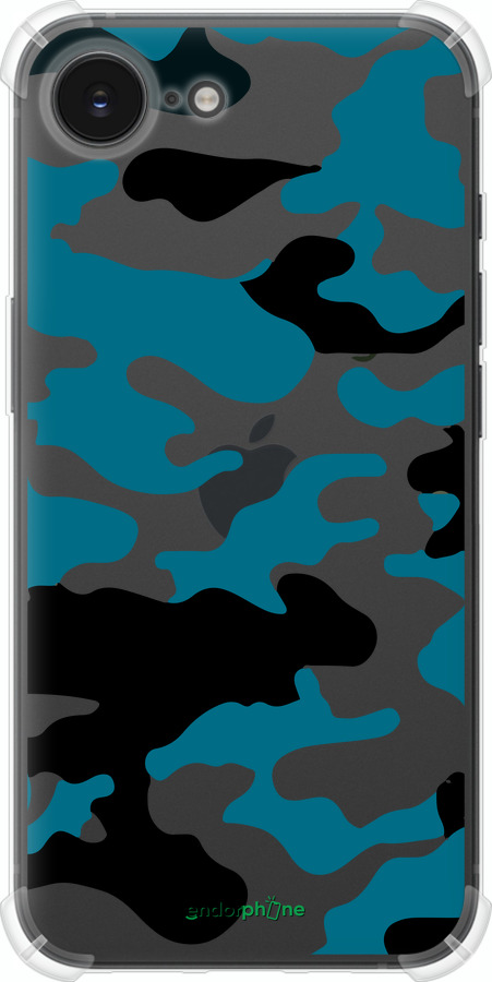 Силикон с усиленными углами чехол Камуфляж прозрачный фон для Apple iPhone 16e - 4877sp-3971 изображение 