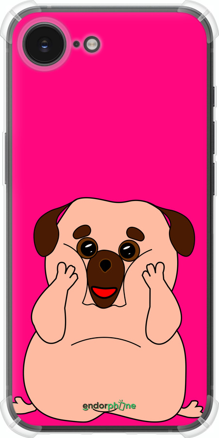 Силикон с усиленными углами чехол Весёлый мопс для Apple iPhone SE 4 - 4908sp-3652 изображение 