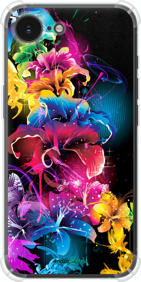 Силикон с усиленными углами чехол Абстрактные цветы для Apple iPhone SE 4 - 511sp-3652 изображение 