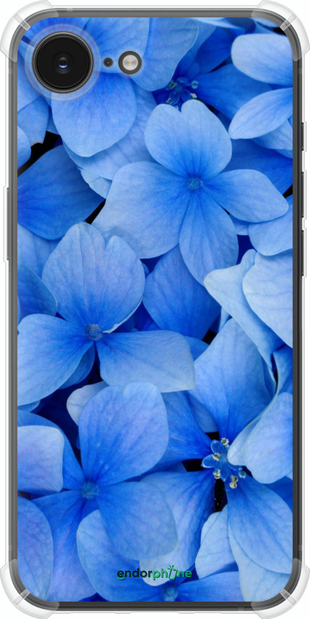 Силикон с усиленными углами чехол Синие цветы для Apple iPhone 16e - 526sp-3971 изображение 