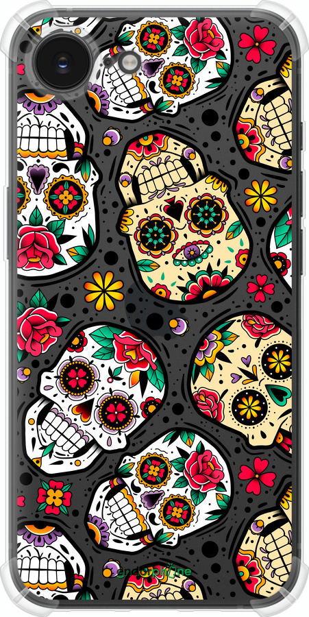 Силіконовий протиударний с посиленими кутами чехол Черепи для Apple iPhone SE 4 - 5471sp-3652 изображение 