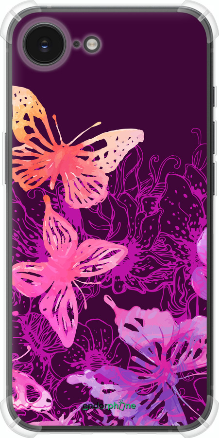 Силикон с усиленными углами чехол Бабочки v2 для Apple iPhone SE 4 - 5475sp-3652 изображение 