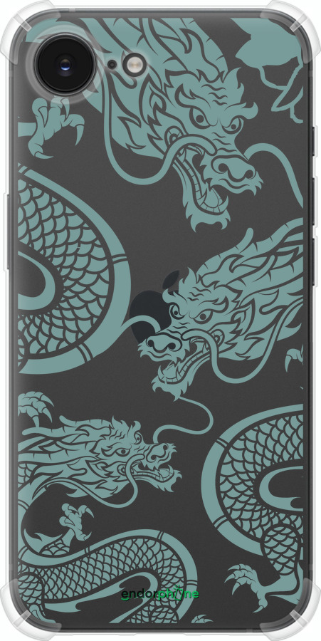 Силикон с усиленными углами чехол Дракон для Apple iPhone 16e - 5476sp-3971 изображение 