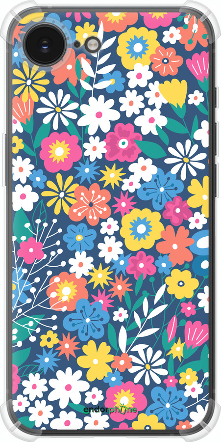 Силіконовий протиударний с посиленими кутами чехол Квітковий фон v4 для Apple iPhone SE 4 - 5494sp-3652 изображение 